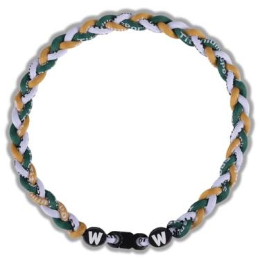 Imagem de Willtok Colar de beisebol premium de 45,7 cm com design de tornado de corda tripla trançada de nylon, 18 inch, Couro e nylon, Sem Pedra Preciosa