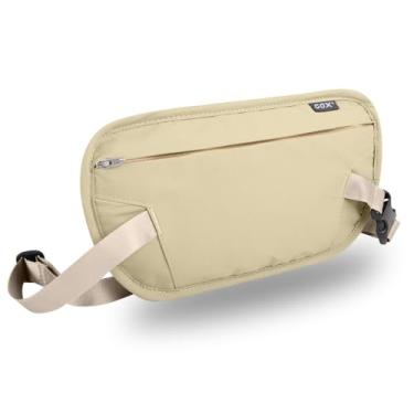 Imagem de Cinto para dinheiro com bloqueio de RFID – Suporte fino para passaporte e carteira de viagem | Pochete escondida segura para homens e mulheres, Limão, One Size, Bloqueio RFID e largura do cinto: 2,5