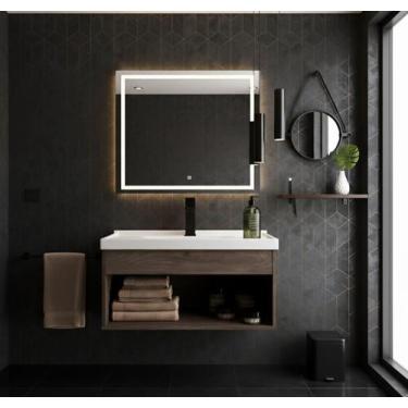 Imagem de Armário Para Banheiro 60Cm Mdf Com Cuba - Livorno Munique - Riverzza