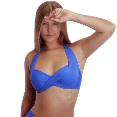 Imagem de Top de Biquíni Plus Size Meia Taça com Bojo Transpassado - Estigma, 52