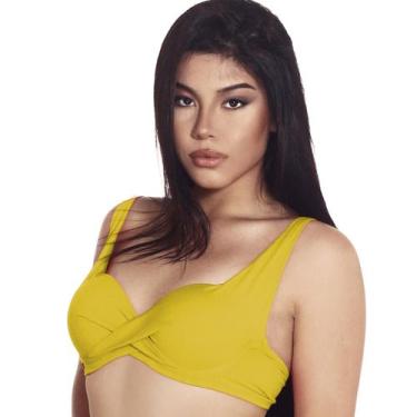 Imagem de Top de Biquíni Plus Size Meia Taça com Bojo Transpassado - Estigma, 48