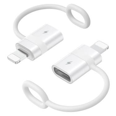 Imagem de MoKo Adaptador USB C para Lightning com carregamento rápido PD de 36 W, adaptador USB-C fêmea para Lightning macho para iPhone 14/13/12/11/iPad/iPod/AirPods, com loop antiperda, não serve para áudio