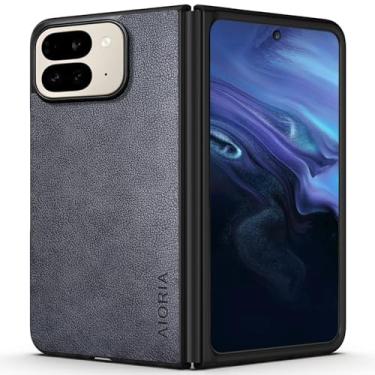 Imagem de Capa dobrável para Google Pixel 10 Pro, capa de telefone de couro premium design retrô capa protetora completa 5G (cinza, para Pixel 10 Pro Fold)