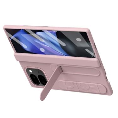 Imagem de LTLMYDAM Mini capa com suporte para Google Pixel 10 Pro Fold, protetor de tela com tudo incluído, capa de dobradiça com alça de mão, capa de proteção contra quedas, rosa, 10 Pro Fold