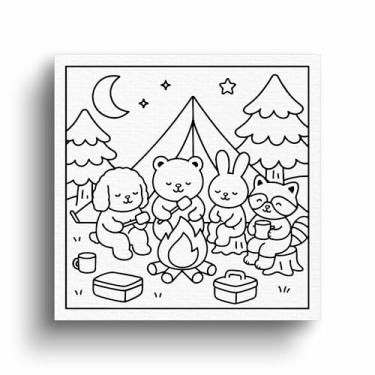 Imagem de Tela Canvas Para Pintar Com Desenho Infantil 30x30cm (Opção 3)