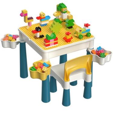 Imagem de Conjunto de mesa infantil burgkidz 5 em 1 com blocos de construção 128