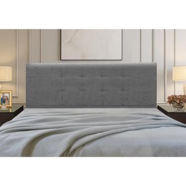 Imagem de Cabeceira Estofados Casal Queen Quarto 1,64cm Betina Suede Cinza Madelina Decor
