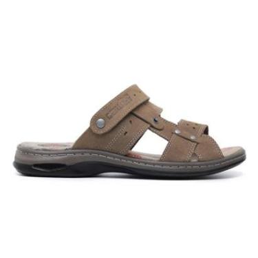 Imagem de Sandalia Anti Impacto Conforto Centuria Couro Cinza-Masculino