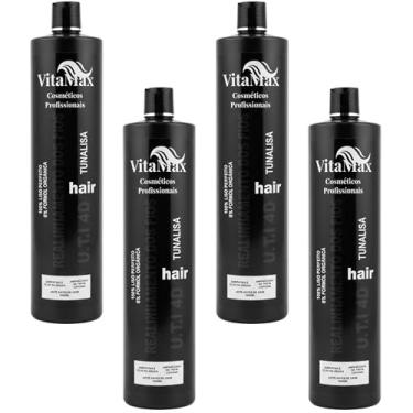 Imagem de Kit 4 Unidades Progressiva Orgânica VitaMax 1000ml – Sem Formol, Realinhamento Capilar, Óleo de Argan e Queratina, Tratamento Profissional Salão