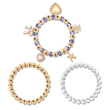 Imagem de Pulseira floral de porcelana azul, conjunto de joias, conjunto de joias azul, branco, chinoiserie, floral, laço de cerâmica, coração com contas, pulseira elástica de gengibre asiático, joia de jarra