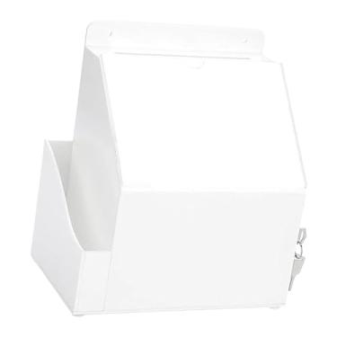Imagem de oshhni Caixa de sugestões de acrílico, organizador de armazenamento, recipiente de armazenamento com chaves, caixa de doação para de ingressos, Branco