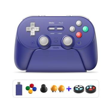 Imagem de 8Bitdo Pro 3 Bluetooth Controller for Switch/Switch 2 - TMR Joysticks, Swappable ABXY Buttons, Pro Back Buttons, Charging Dock, Hall Effect Triggers, Windows/Apple/Android（Purple）