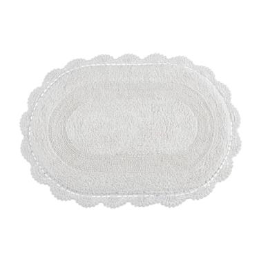 Imagem de Tapete Croche Oval 60x90 Branco Kacyumara