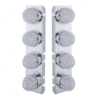 Imagem de United Pacific 37991 PB SS Suporte de limpador de ar frontal com 8 x 19 luzes LED melancia e bisel - LED âmbar/lente transparente