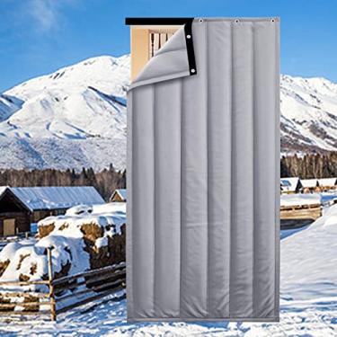 Imagem de Cortina de porta com isolamento térmico, cortinas de porta com redução de ruído, cortinas de cozinha para casa, cobertura insonorizada resistente, barreira de privacidade, tela opaca, para