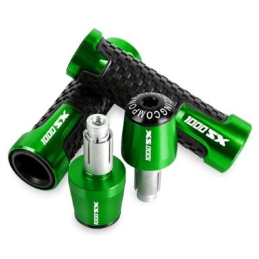Imagem de GRJQRKHZ Punhos de guidão de motocicleta para K&awasaki Z1000sx 2011-2019 Extremidades do punho do guidão da motocicleta Acessórios de liga de alumínio, B-GREEN