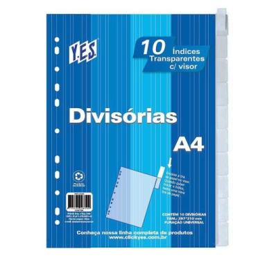 Imagem de Divisória A4 Yes Com Índices 10 Unidades 10Intba Cristal