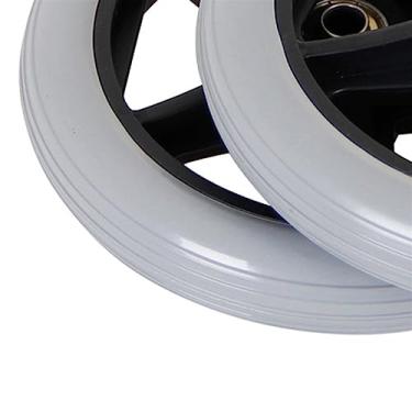 Imagem de 1 peça de 20 cm; rodízios para cadeira de rodas para carrinho pequeno, acessórios de rodas de cadeira de rodas cinza de borracha pequena sem marcação