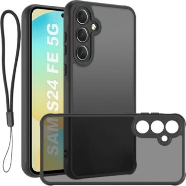 Imagem de USTIYA FG Capa para Samsung Galaxy Case Matte Acrílico Uso Resistente Protetora de Câmera Capinha Acessórios para Celular com Cordão Preto (Samsung S24 FE 5G)