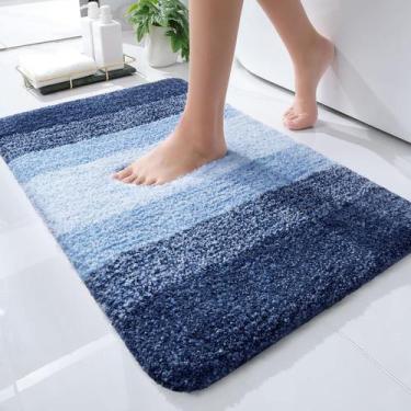 Imagem de Tapete de banho OLANLY Tapetes de banheiro Extra Soft Microfiber Navy