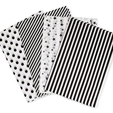 Imagem de Papel de seda MR FIVE 60 folhas 50x70cm branco e preto