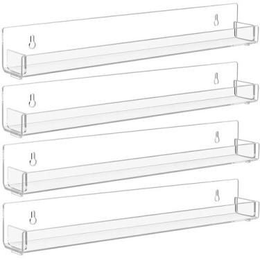 Imagem de Prateleira de esmaltes Baosia, montada na parede, acrílico transparent