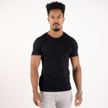 Imagem de Camiseta Básica Masculina Versatiold Algodão Egípcio, M, Preto