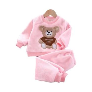 Imagem de Pijamas De Flanela Para Meninas E Meninos Com Estampa De Urso Cartoon 