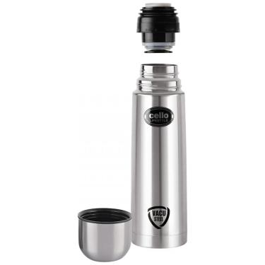 Imagem de Garrafa Térmica para Água 1L em Aço Inoxidável com Tampa Exclusiva Que Pode Ser Como Copo, Cello, Prata