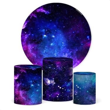 Imagem de Painel De Festa E Capa Cilindro Decoração Sublimado C Galáxi