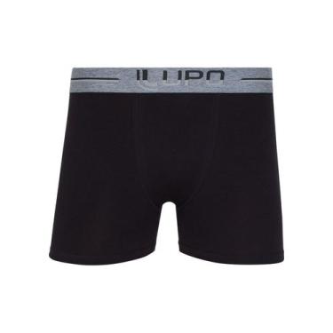 Imagem de Cueca Boxer Lupo 00784-016 Adulto Algodão T. P/GG, G, 9990, Preto