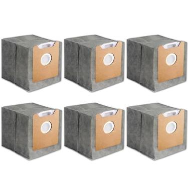 Imagem de Pacote com 6 sacos de pó de substituição compatíveis com Eufy RoboVac G35+, G40+, G40 Hybrid+ estação de descarte automático, peças acessórias