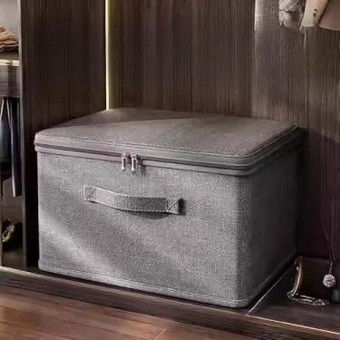 Imagem de Caixa Organizadora Dobrável para Guarda-Roupa com Zíper | 3 Modelos, Alças Reforçadas, Armazenamento de Roupas e Cobertores(G,1pcs)