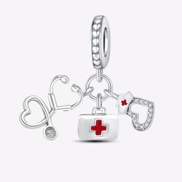 Imagem de 1 peça de berloque de prata de osso de garra elegante para mulheres faça você mesmo e roupa diária combinando joias decoração presente para mamãe, 7.84*24.8mm, Prata, Sem Pedra Preciosa