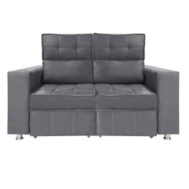Imagem de Sofá Retrátil E Reclinável 2 Lugares Londres 1.60cm C/molas Chumbo