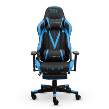 Imagem de Cadeira Gamer Xt Racer Viking Series Com Apoio De Pés Azul, Única, 6 m