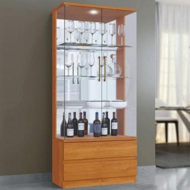 Imagem de Cristaleira Lisboa 2 Portas 2 Gavetas Naturalle Mavaular Bege