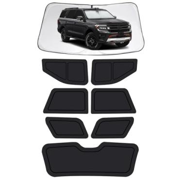 Imagem de Persianas de janela de carro para Ford Expedition 2018-2024, capas de janela de carro completas para privacidade, para-sol para expedição janelas laterais do para-brisa dianteiro traseiro para