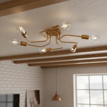Imagem de Lustre Luminária de Teto Plafon Sputnik 6 Braços S Pendente Moderno Ho