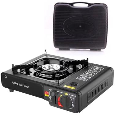 Imagem de Fogao A Gas Portatil 1 Boca 2.9kw Multiuso Camping Black
