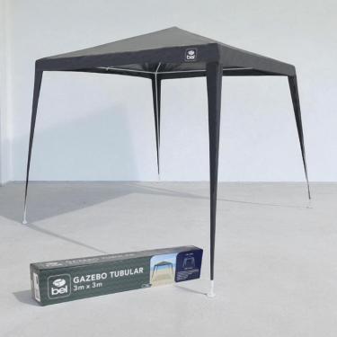 Imagem de Gazebo Tenda Bel Cinza Tubolar Facil de Montar com Bolsa para Tranporte para Praia e Piscina