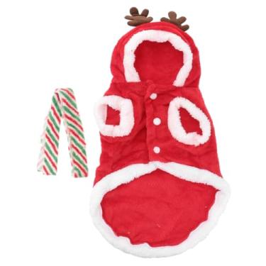 Imagem de 1 Conjunto Conjunto De Roupas De Alce Para Cachorro De Estimação Natal Moletons Vermelhos Para Cães Pijama De Cachorro De Papai Noel Cachorro Flanela O Cachorro Capa