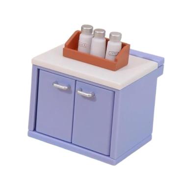Imagem de Fenteer Móveis de cozinha para casa de bonecas em escala 1:12, mini balcão, adereços fotográficos para brincadeiras de faz de conta, decoração de paisagens e, Plataforma Do Tanque de Sal
