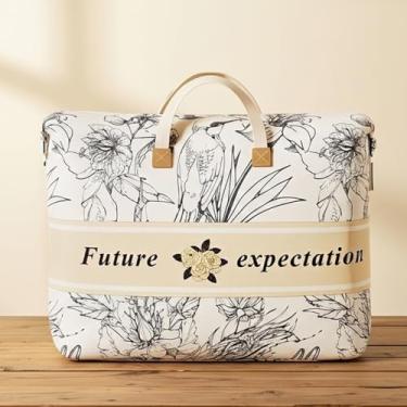 Imagem de Sacos de armazenamento com zíper 35L para roupas, sacos de armazenamento de plástico transparente para organizar roupas de inverno e roupas sazonais - Flor