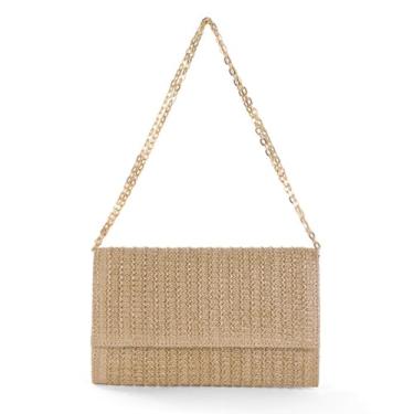 Imagem de Aligoo Bolsa tiracolo de palha feminina designer de verão bolsa de ombro casual de palha de praia