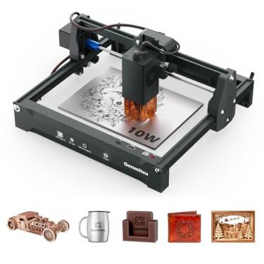 Imagem de Genmitsu Máquina de gravação a laser Kortek 10 W ± 0,01 mm de alta precisão, 200 x 150 mm, cortador a laser CNC portátil para madeira DIY, acrílico opaco, couro, vidro, cerâmica, metal, fibra