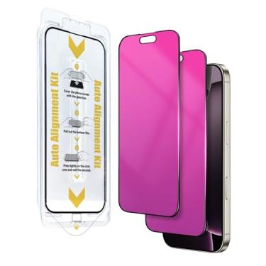 Imagem de Jephuwneh Pacote com 2 protetores de tela de privacidade gradiente para iPhone 17 Pro 6,3 polegadas vidro temperado [instalação automática] antiespião, antiluz azul, proteção para os olhos HD