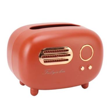 Imagem de Caixa de armazenamento de lenços LiebeWH Vintage Retro Radio Red Plast