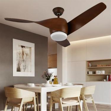 Imagem de Ventilador de teto LED contemporâneo com lâmpada, controle remoto, design moderno e elegante, ideal para sala de estar, restaurante, quarto, escritório e quarto infantil (Estilo 9, 1 unidade