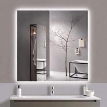 Imagem de Espelho quadrado com Led 60x60 lapidado - Cebrace , BRANCO FRIO